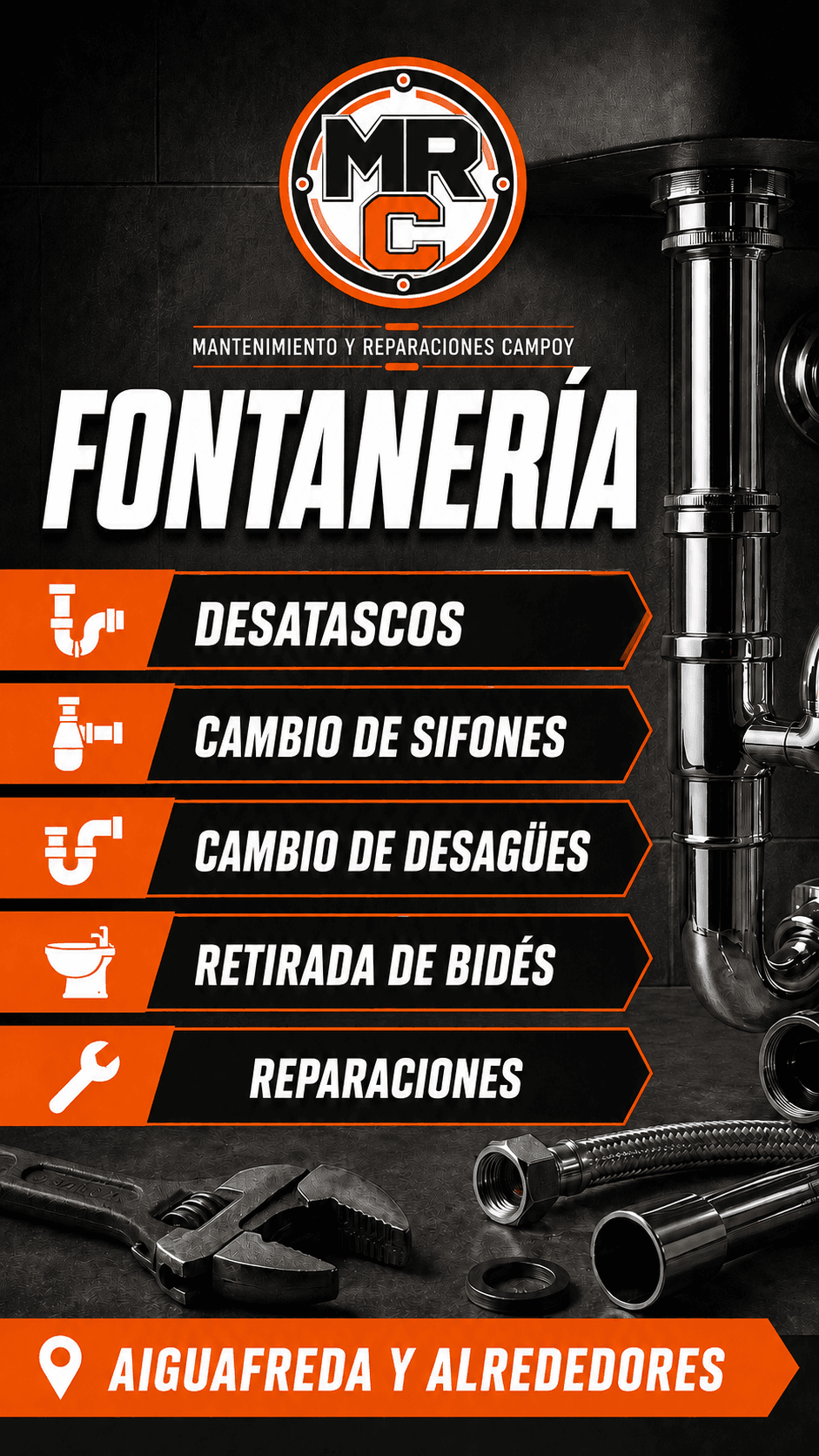 Herramientas y materiales para reparaciones de fontanería doméstica