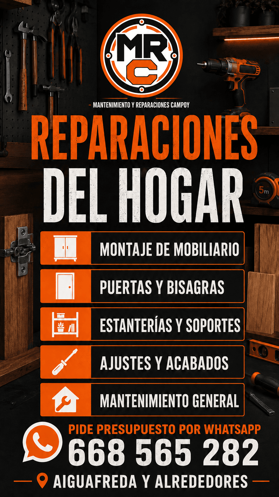 Herramientas para reparaciones y mantenimiento del hogar